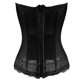 Women's Boned Lingerie Bridal Underbust Corset Top Low Back, Black