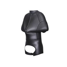 Men's Binding Bondage Sponge Zipper Rubber Clothes (Option: Black-XL)