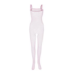 Men's Suspender Large Net High Elastic One Piece Socks (Color: Pink)