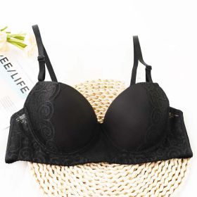 Lace Sexy Lingerie Sexy Steel Ring Moderate Lift Lace Bra Ladies (Color: Black, size: 85B)